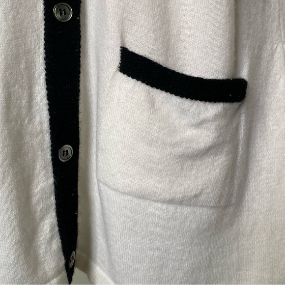 Richard Grand Long Cashmere Cardigan Sweater in Ivory Black, size M NWT - Picture 6 of 16